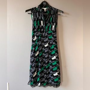 Diane Von Furstenburg Houndstooth Slip Dress